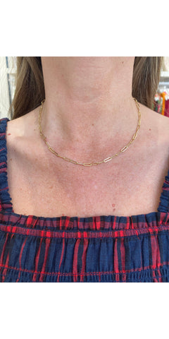 PAPERCLIP CHAIN NECKLACE-Sea Biscuit Del Mar