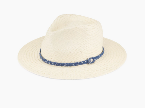 Packable Straw Fedora-Sea Biscuit Del Mar