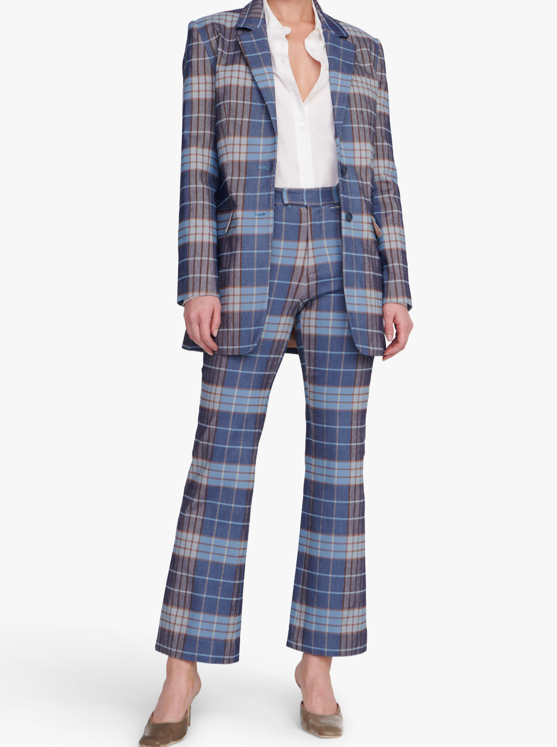 Pirouette Pant | French Blue Plaid-Sea Biscuit Del Mar