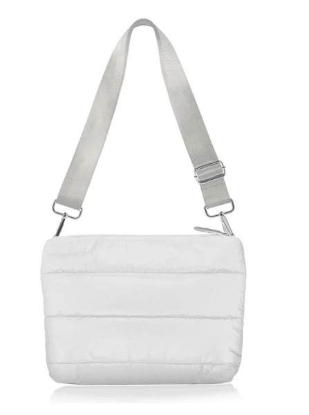 Puffer Purse | Shimmer White-Sea Biscuit Del Mar