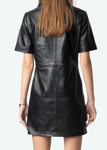 Ralmy Leather Dress-Sea Biscuit Del Mar