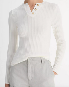 Rib LS Henley-Sea Biscuit Del Mar