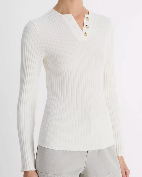 Rib LS Henley-Sea Biscuit Del Mar