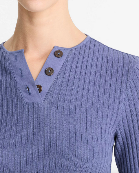 Rib LS Henley-Sea Biscuit Del Mar