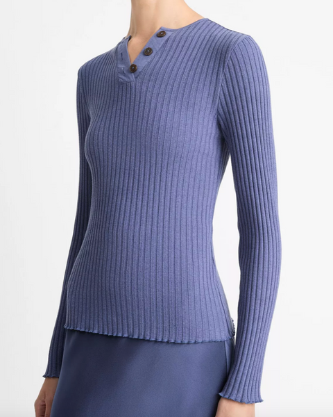 Rib LS Henley-Sea Biscuit Del Mar