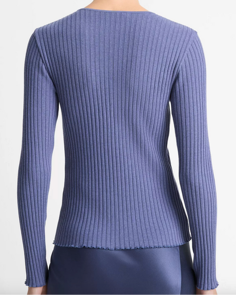 Rib LS Henley-Sea Biscuit Del Mar