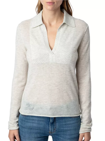 Sally Collared Sweater-Sea Biscuit Del Mar