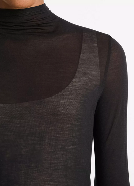 Sheer L/S Mock Neck | Vince-Sea Biscuit Del Mar