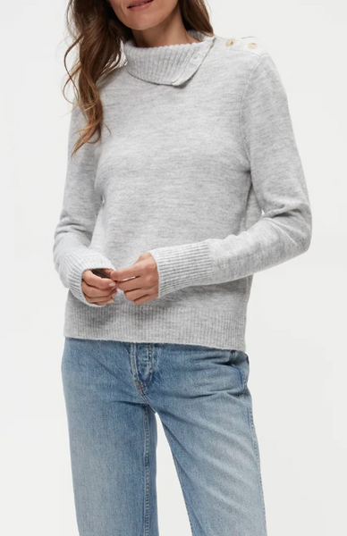 Sienna Turtleneck Sweater in Heather Grey | Michael Stars-Sea Biscuit Del Mar