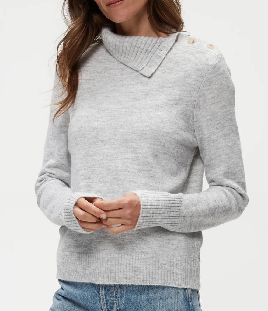 Sienna Turtleneck Sweater in Heather Grey Michael Stars