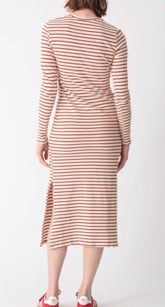 Skyler Dress in Ivory/Amber Stripe | Electric & Rose-Sea Biscuit Del Mar