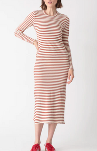 Skyler Dress in Ivory/Amber Stripe | Electric & Rose-Sea Biscuit Del Mar