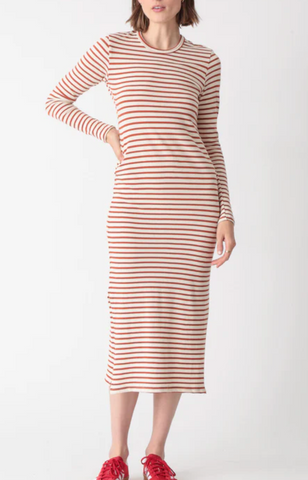 Skyler Dress in Ivory/Amber Stripe | Electric & Rose-Sea Biscuit Del Mar