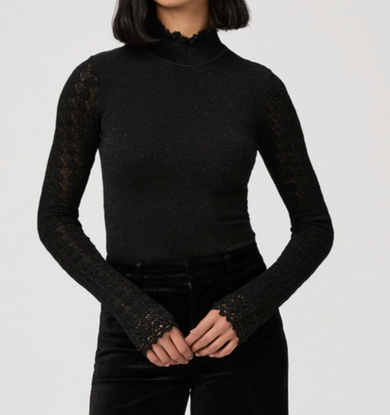 Stephanie Top in Black Sparkle | Paige-Sea Biscuit Del Mar