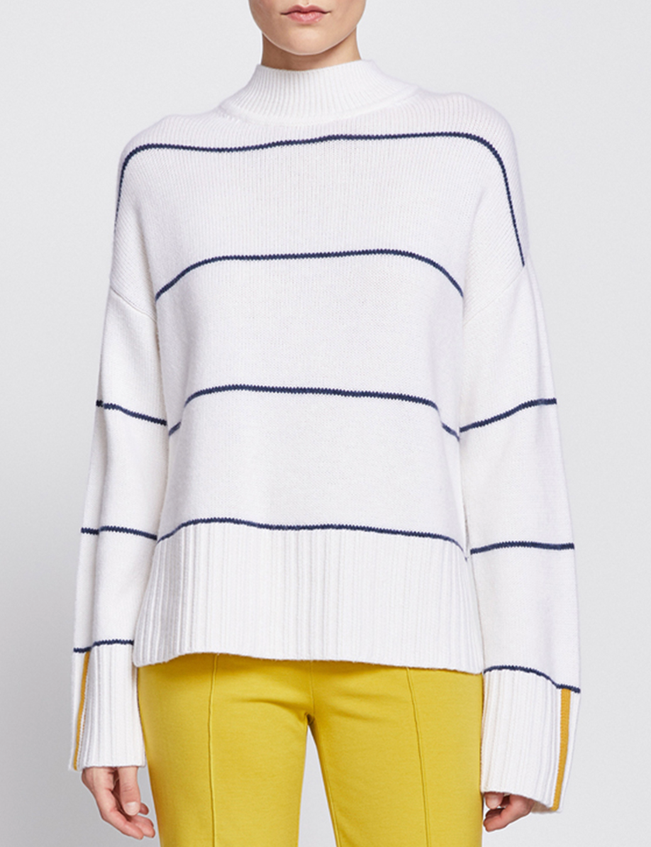 Striped Mock Neck Sweater | Stateside-Sea Biscuit Del Mar