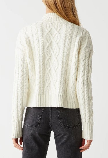 Suki Cable Knit Sweater in Chalk-Sea Biscuit Del Mar