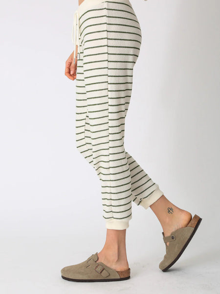 Sunny Jogger - Ivory/Olive Stripe-Sea Biscuit Del Mar