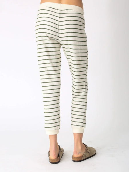 Sunny Jogger - Ivory/Olive Stripe-Sea Biscuit Del Mar