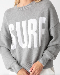 Surf Sweater in Heather Grey-Sea Biscuit Del Mar