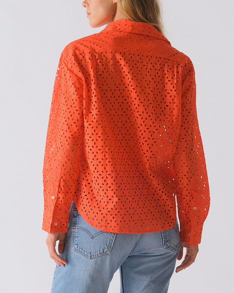 The Daily Shirt, Cotton Eyelet-Sea Biscuit Del Mar