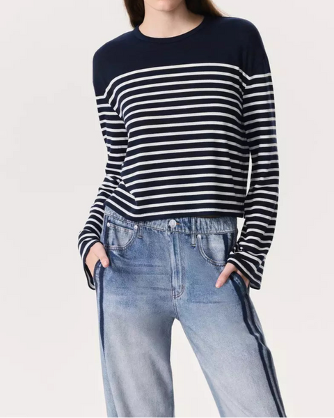 The Knit Striped Long-Sleeve T-Shirt-Sea Biscuit Del Mar