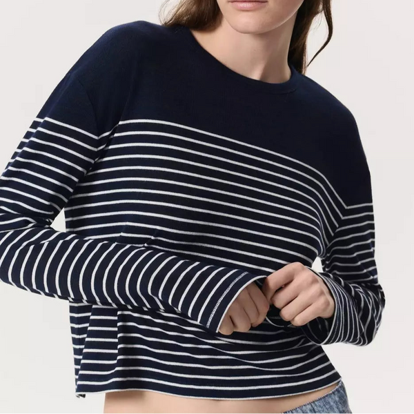 The Knit Striped Long-Sleeve T-Shirt-Sea Biscuit Del Mar