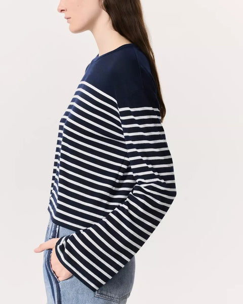 The Knit Striped Long-Sleeve T-Shirt-Sea Biscuit Del Mar