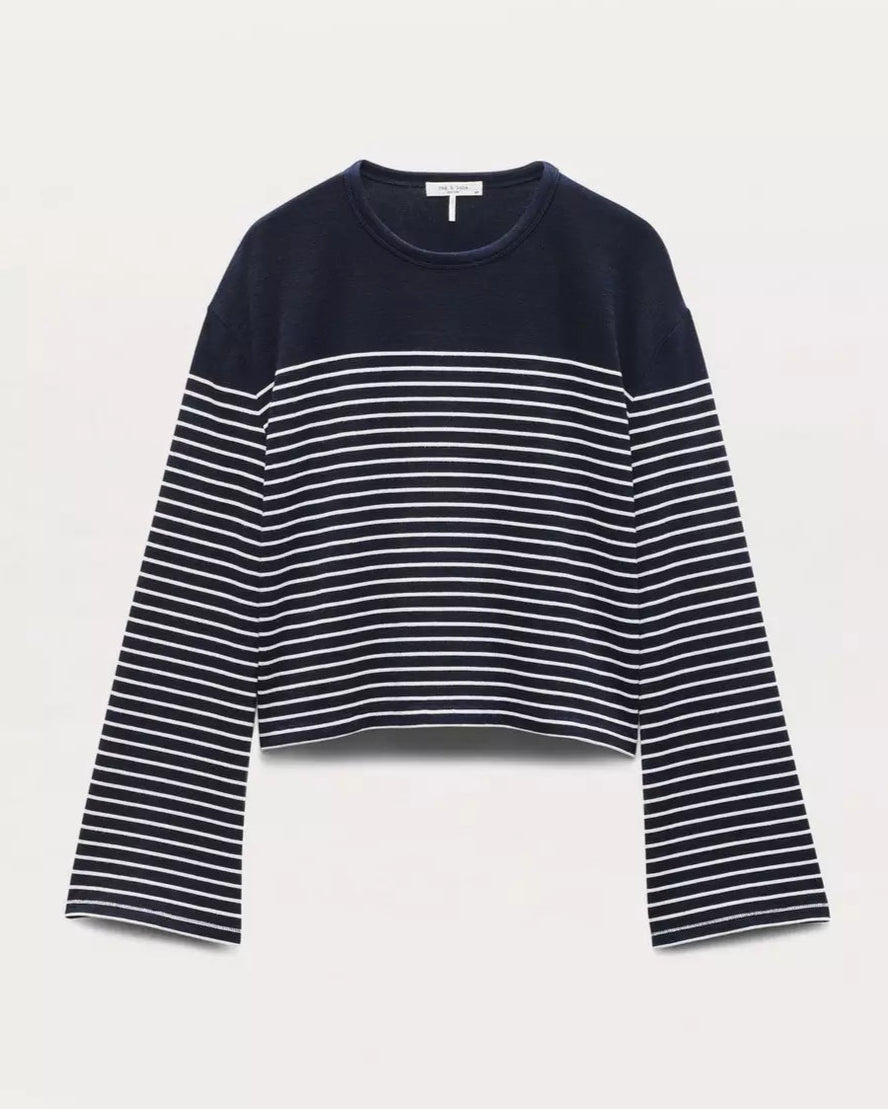 The Knit Striped Long-Sleeve T-Shirt-Sea Biscuit Del Mar