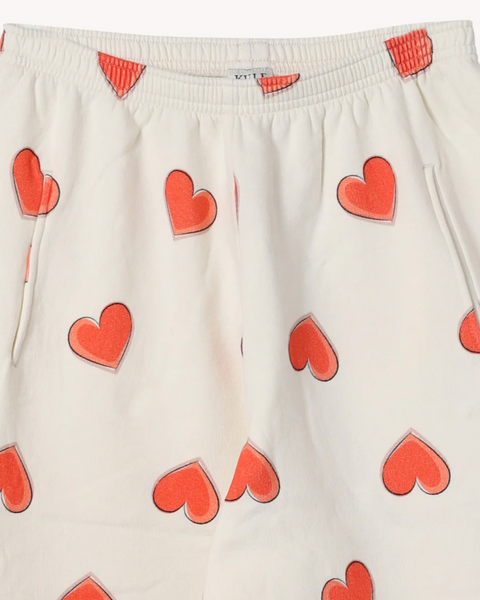 The Multi Heart Sweatpants | Cream/Red-Sea Biscuit Del Mar