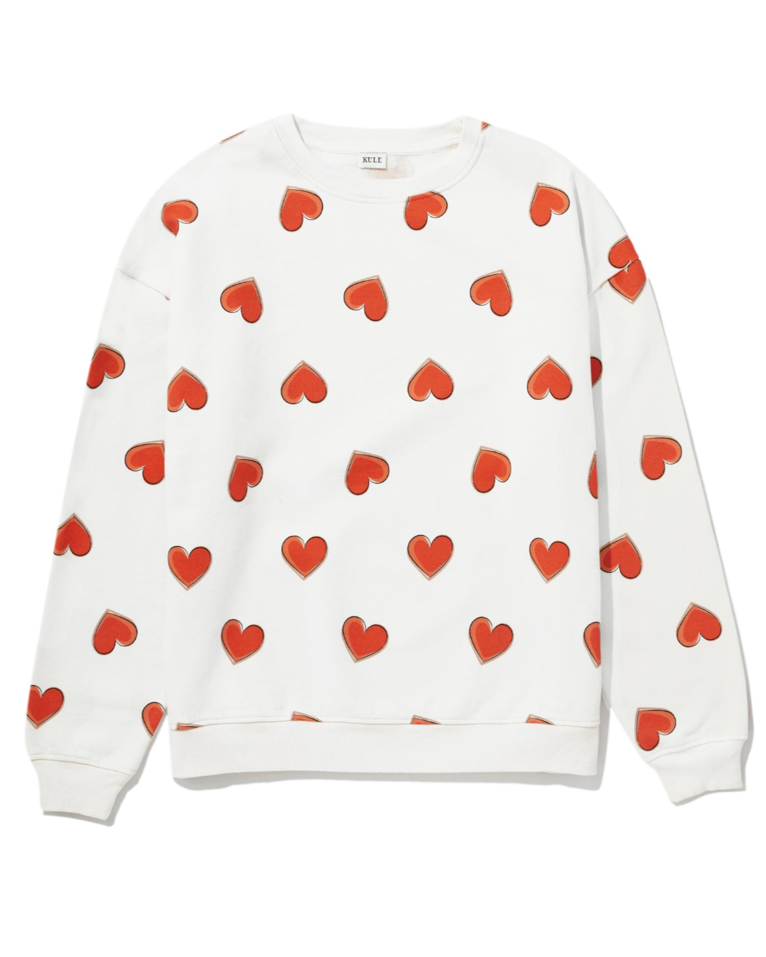 The Oversized Multi Heart Sweatshirt - Cream/Red-Sea Biscuit Del Mar