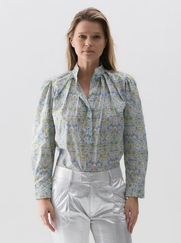 The PUFF Shirt | Lodden Floral-Sea Biscuit Del Mar