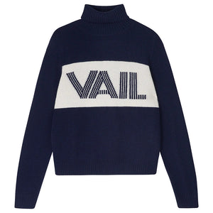 VAIL ROLL COLLAR SWEATER-Sea Biscuit Del Mar