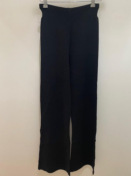 Viscose Flared Pants With Rose Buttons-Sea Biscuit Del Mar