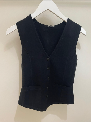 Viscose Vest with Rose Buttons-Sea Biscuit Del Mar
