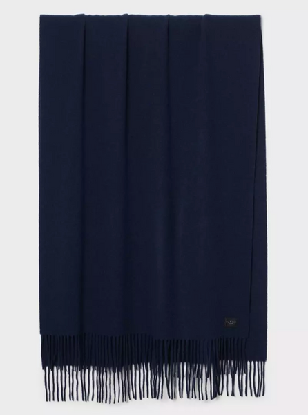 Addison Heritage Skinny Recycled Wool Scarf | Navy-Sea Biscuit Del Mar