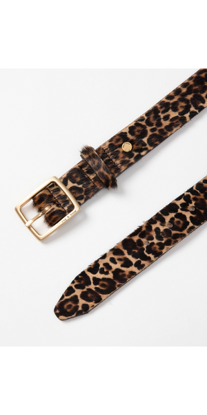 Boyfriend Leopard-Print Calf Hair Belt-Sea Biscuit Del Mar