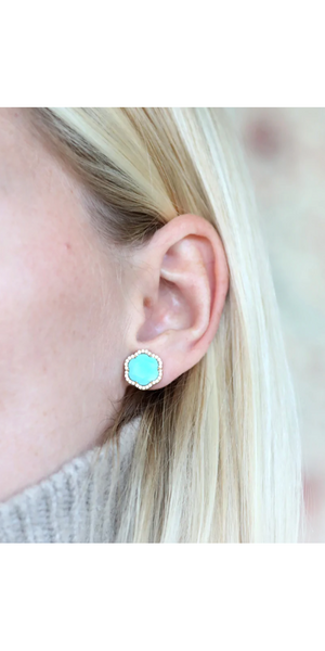 Clementine Stud | Turquoise-Sea Biscuit Del Mar
