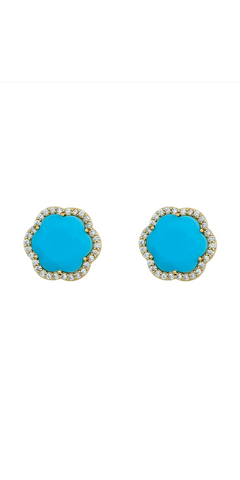 Clementine Stud | Turquoise-Sea Biscuit Del Mar