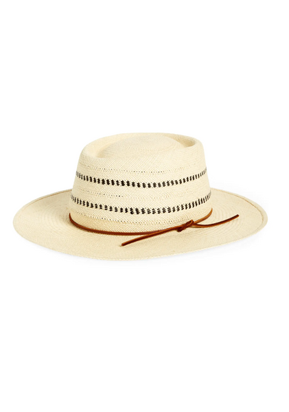 Cora Panama Hat - Blush + Natural-Sea Biscuit Del Mar