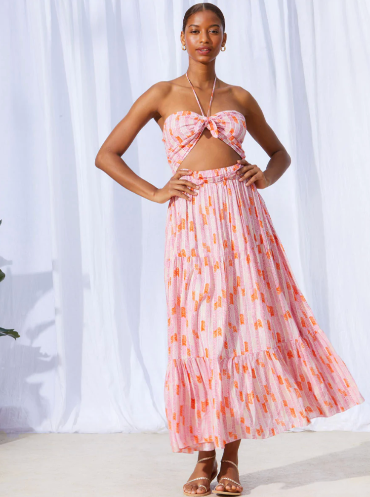 Gigi Cutout Dress | Multi Pink-Sea Biscuit Del Mar