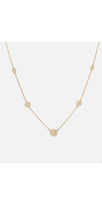Halo Necklace, Gold Vermeil/Sapphire-Sea Biscuit Del Mar