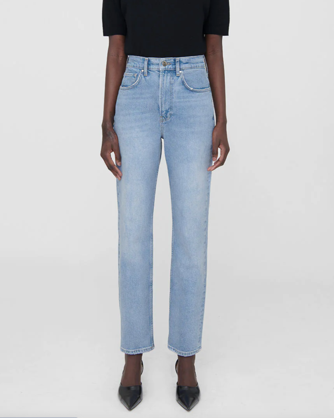 Pale blue straight leg jeans 2025