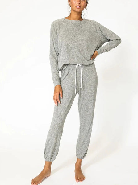 Jay Luxe Tri-Blend Jogger | Heather Grey-Sea Biscuit Del Mar