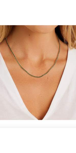 Lexi Necklace | Crystal + Emerald + Rose-Sea Biscuit Del Mar