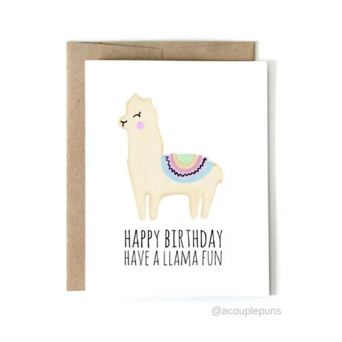 Llama Birthday Card-Sea Biscuit Del Mar