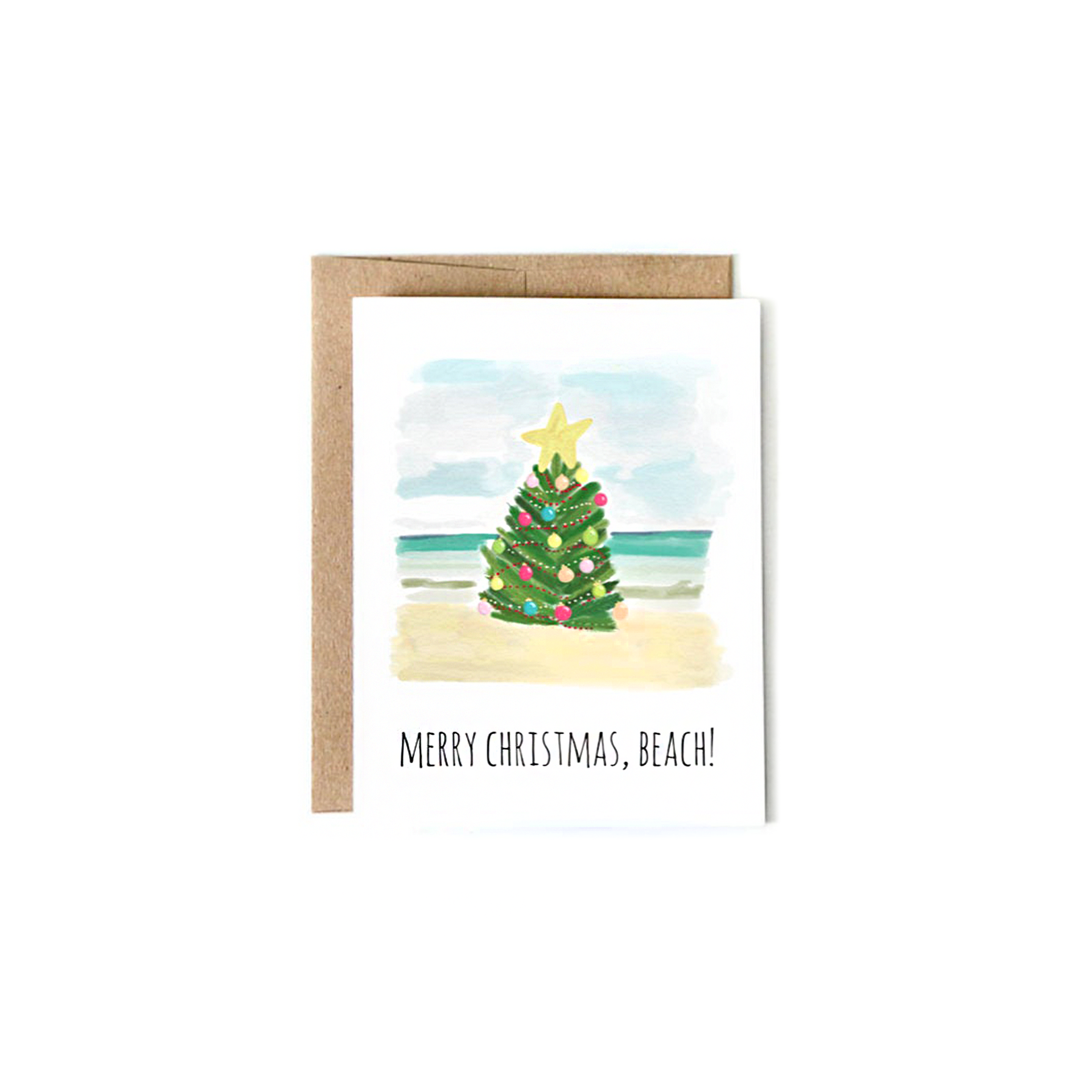 Merry Christmas Beach Card-Sea Biscuit Del Mar