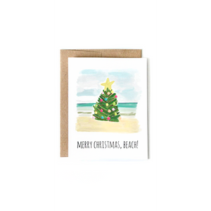 Merry Christmas Beach Card-Sea Biscuit Del Mar
