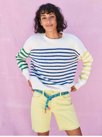 Oversized Sweater | Multicolor Stripes-Sea Biscuit Del Mar