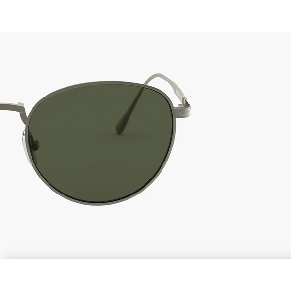 Persol PO5002ST Aviator Sunglasses - Pewter w/ Green Lenses-Sea Biscuit Del Mar
