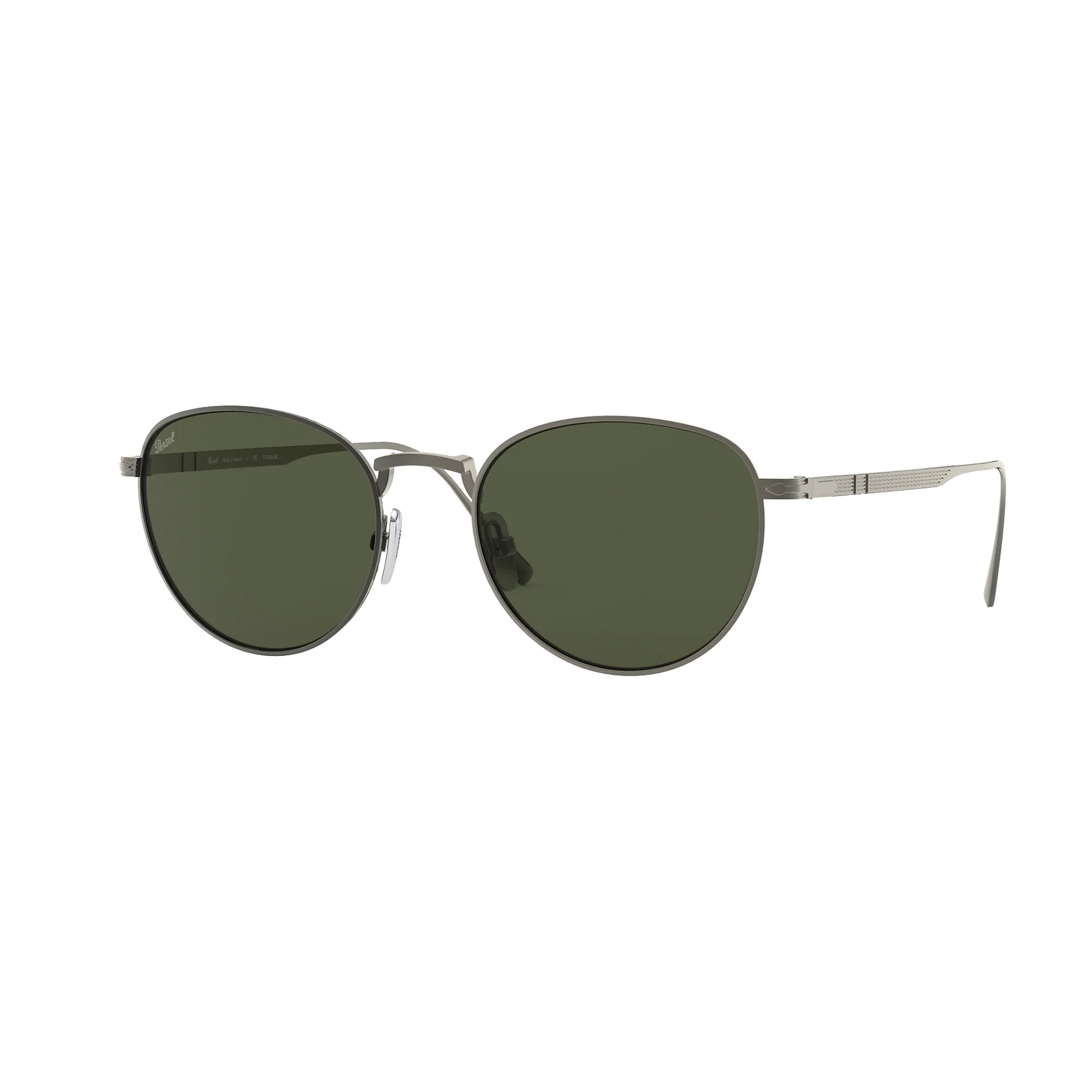 Persol PO5002ST Aviator Sunglasses - Pewter w/ Green Lenses-Sea Biscuit Del Mar